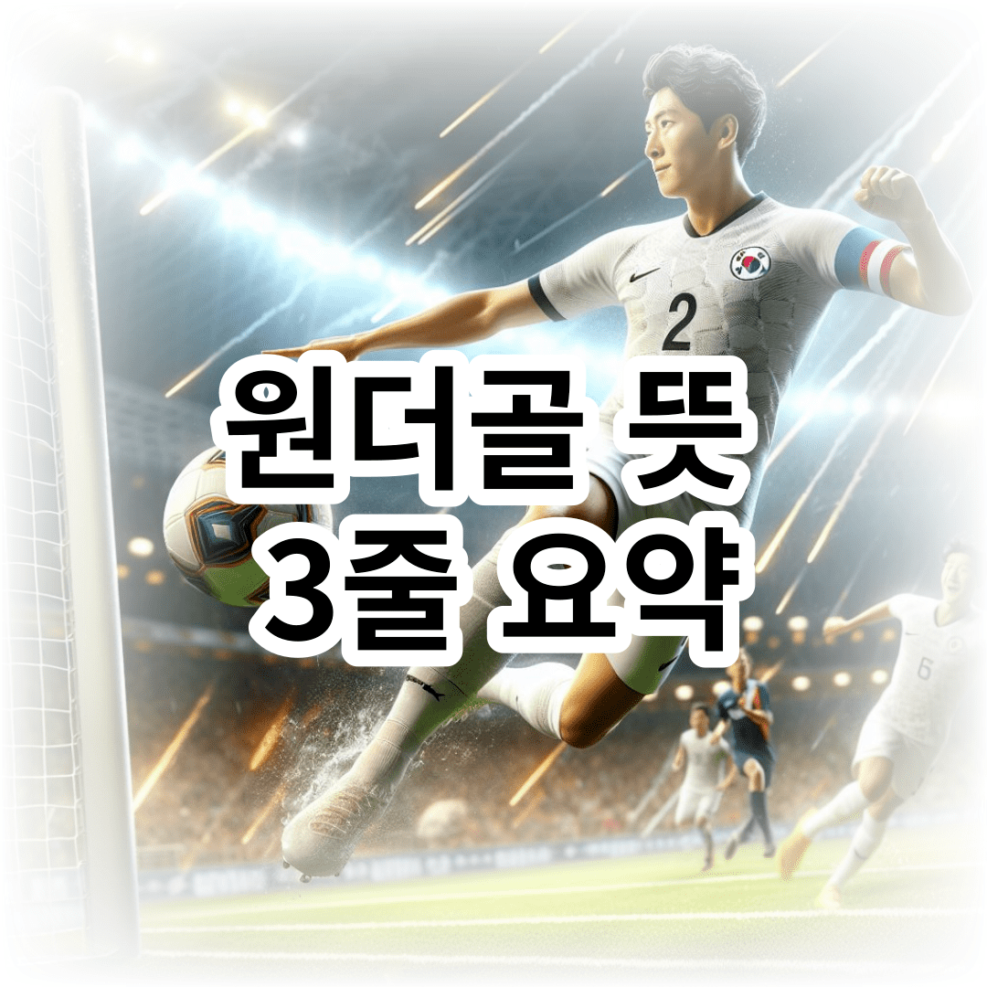 원더골 뜻 3줄 요약 (축구 원더골 기준)